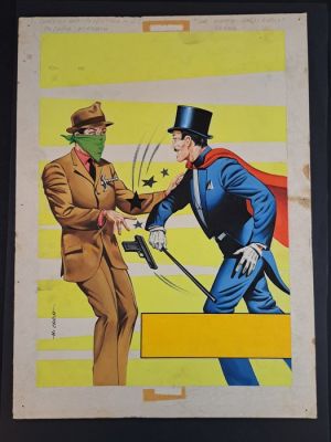 Caria, Mario - 1 Original colour page - Mandrake - La Notte degli Eroi | Catawiki