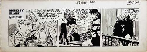 Jim Holdaway - Modesty Blaise strip 1503, signeret