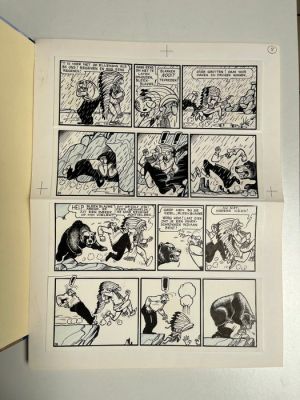 Sleen, Marc - 1 Page originale + album de luxe - Nero 59 - Het Geheim van Slappe Bizon - 2000 | Catawiki