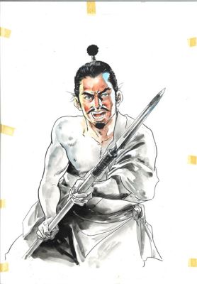 Ken Tsukikage - 1 Original colour drawing - Oda Nobunaga - Original Cover Artwork for “Oda Nobunaga” Vol. 3 - 2007 | Catawiki