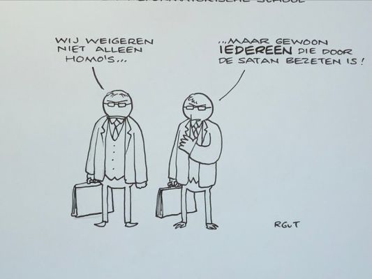 Jean-Marc van Tol Original drawing - Fokke & Sukke - Fokke & Sukke besturen een reformatorische school - 2009 | Catawiki