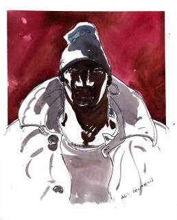 COUTELIS Al  - Illustration préparatoire pour un ex libris  - Aquarelle  - 30 x 25 cm -