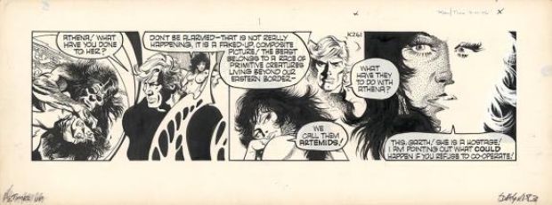 Asbury | Strip original numéroté K261, phylactères collés - Man Hunt - Garth | Daniel Maghen