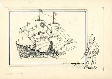 Hergé Georges Remi Dit  (1907-1983) | CHROMO TINTIN  FRANCIS DRAKE 1577-1580 | Artcurial