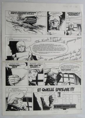 William Vance - 1 Original page - Bruce J. Hawker - koers Gibraltar / Cap sur Gibraltar - 1985 | Catawiki
