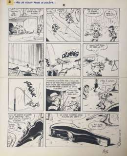 Seron, Pierre | Original plate in Indian ink (p.3) Les petits hommes  - Pas de violon pour le soliste  - (1975) | Catawiki