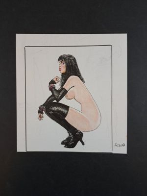Altuna, Horacio - 1 Original colour drawing - Pin Up Accovacciata | Catawiki