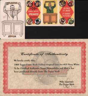 Wally Wood | 1966 Topps Comic Book Foldees Original Line Art #25 - Perry White | Anthony’s Comic Book Art