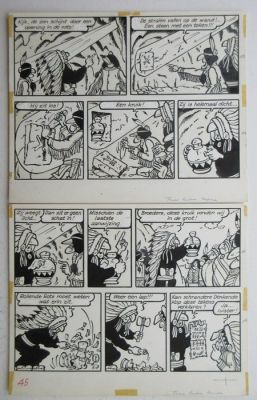 Jef Nys - 1 Original page - Jommeke 41 - Twee halve lappen - 1970 | Catawiki