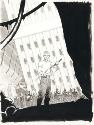 Ralph Meyer | Illustration originale, couverture de l’album - Blitzkrieg - IAN | Daniel Maghen