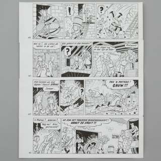Jozef Van Hove (Pom) (1919-2014) | De Dubbel-koolzure Soda-bom. Originele tekenplaat van de 41ste pagina uit het verhaal. Totaal van 4... | Bernaerts