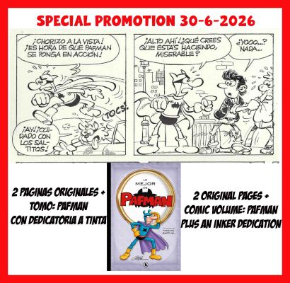 Joaquín Cera | 2 Páginas original pages / Pafman: El atracador – book «Lo mejor de Pafman» (dedicated) – Cera | Origin Of Comics