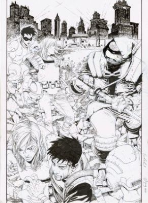 Escorza, Esau and Isaac - TMNT: THE LAST RONIN #4 Splash Page | ComicConnect