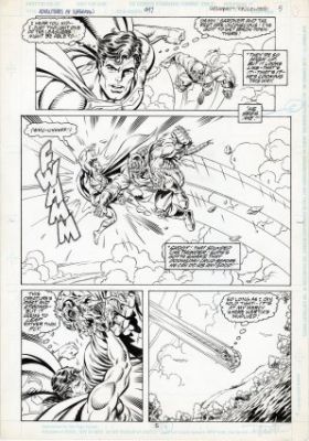 Grummett, Tom - ADVENTURES OF SUPERMAN (1987-2006) #497 Interior Page | ComicConnect