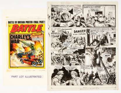 Charleys War: 3 original consecutive artworks (1980) by Joe Colquhoun… | Comic Book Auctions ltd