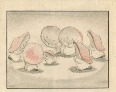 Fantasia Studio Walt Disney 1940. Storyboard des champignons pour la séquence | Rossini