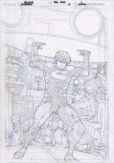 Rb Silva - Superboy #5 P.1 Pencils Over Blueline - Superboy Strength Test Splash - 2012