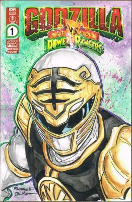 Freddie E. Williams II | White RangerWatercolor SketchLimited Ed. Godzilla vs Power RangersBlank | Freddie E. Williams II