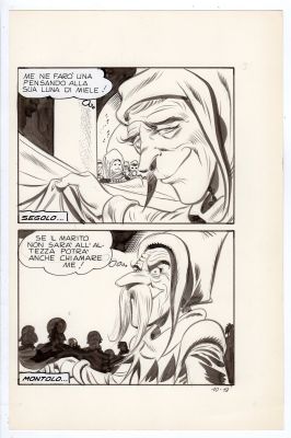 Leone Frollo | Tavola originale per Biancaneve 10. Cm. 16,5 x 25,5. Anno di esecuzione 1974. Pag. 19. | Art e Fumetto