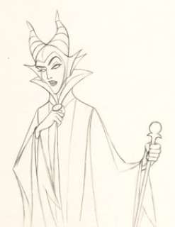 Sleeping Beauty Maleficent Animation Drawing (Walt Disney, 1959). An outstanding original 16 field animation - | Heritage