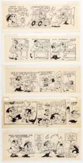 Bill Kresse Inspector Fondue Daily Comic Strip Tryout Samples Original Art Group of 10 (c. 1960s). While -