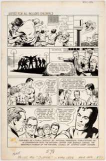 Curt Swan and Vince Colletta "Justice For All Includes Children 3" Complete 1-Page Story Superman Original Art (DC, 1976). | Heritage