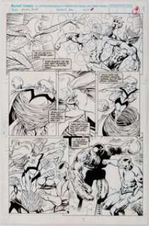 Alan Davis and Mark Farmer Excalibur #64 Page 9 Original Art (Marvel, 1993). Captain Britain and Meggan fight - | Heritage