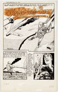 Bob Powell The United States Marines #8 (A-1 #72) "Flight Into Fury" Complete 7-Page Story Original Ar... (Total: 7 Original Art) | Heritage