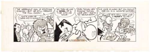 Al Kilgore Bullwinkle Daily Comic Strip Count Dracula and the Wolfman Original Art dated 7-2-63 (Bell-McClure Synd... | Heritage