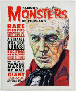 Cyril Jordan Famous Monsters of Filmland #9 Cover Recreation Painting Original Art (2003).
 ...