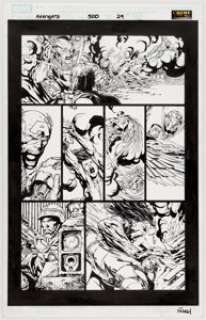 David Finch and Danny Miki Avengers #500 Story Page 29 Original Art (Marvel, 2004).... | Heritage