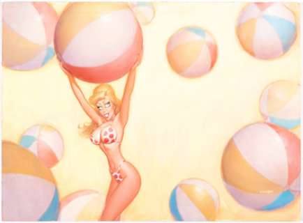 Joe Chiodo Girls of Chiodo Series 1 "Bikini Babe" Collectible Figure Blister Card Painting Original Art and Signed... (Total: 2 Items) | Heritage