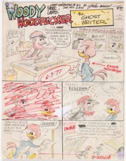  - John Brady, Vic Lockman and Pete Hansen - Woody Woodpecker and Pink Panther Comic Book Preliminary Art... (Total: 44 Items)