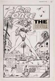  - Dick Ayers and Mary Heike FemForce #49 Splash Page 1 Original Art (AC Comics, 1992)....
