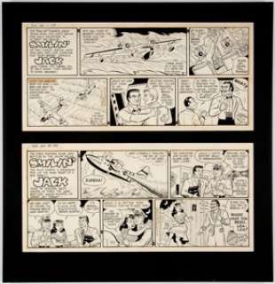 Zack Mosley Smilin’ Jack Sunday Comic-Strip 2 Consecutive Episodes in One Frame from Smilin’ Jack Museum (News Syn... | Heritage