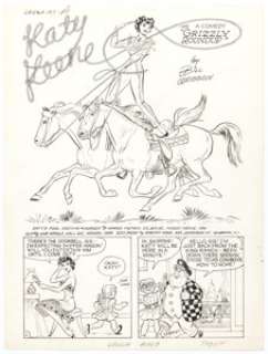Bill Woggon Laugh Comics #107 Complete 6-Page Katy Keene Story "Grizzly Roundup" Original Art (Archie, 1960).... (Total: 6 Original Art) | Heritage
