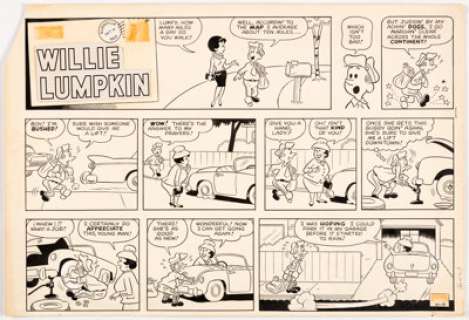 Dan DeCarlo with writer Stan Lee Willie Lumpkin Sunday Comic Strip Original Art dated 10-16-60 (Publishers Syndica... | Heritage