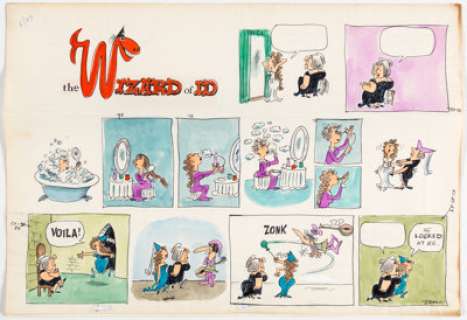 Brant Parker and Johnny Hart The Wizard of Id Sunday Comic Strip Original Art and Color Guide dated 5-23-65 (Publi... | Heritage