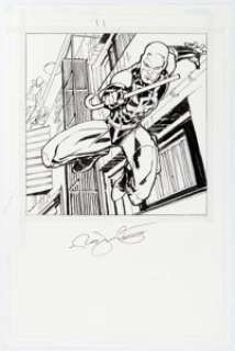 Rick Leonardi Marvel Knights vs. System "Daredevil" Card Game Illustration Original Art (Upper Deck, - | Heritage