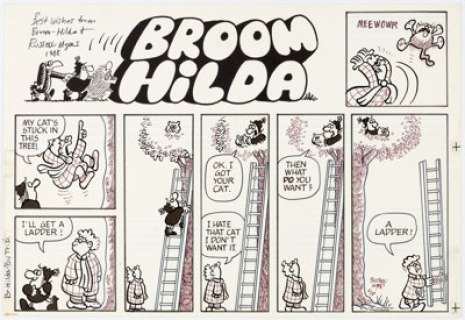 Russell Myers Broom Hilda Sunday Original Art dated 5-24-87 (Chicago Tribune-N.Y. News Syndicate, 1987).  What do - | Heritage