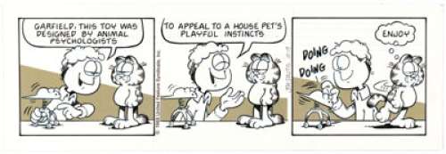 Jim Davis Garfield Daily Comic Strip Original Art dated 10-19-88 (United Feature Syndicate, 1988). Turns out that - | Heritage