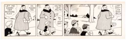 Ernie Bushmiller Nancy Daily Comic Strip Original Art dated 1-10-49 (United Feature Syndicate, 1949). Sluggo Smith - | Heritage