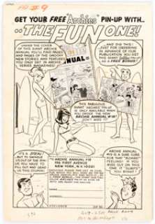 Harry Lucey Archie Annual #19 "...the Fun One!" Archies House Ad Illustration Original Art (Archie, - | Heritage
