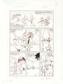 Arthur Adams Gumby’s Summer Fun Special #1 Story Page 9 Original Art (Comico, 1987). Gumby and Pokey are playing - | Heritage