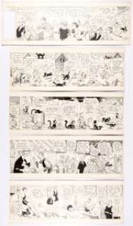 Bill Freyse - Rounde Corners Comic Strip Pilot Gags Original Art Group of 6 (c. 1930s).