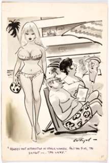 Bill Wenzel - Breezy April 1970 Single Panel Gag Illustration Original Art (Humorama, 1970)....