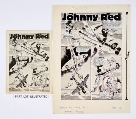 Lot 115 - Johnny Red: 6 original (complete story) artworks by Ron Turner (1984) for Battle Holiday Special | Comic Book Auctions ltd