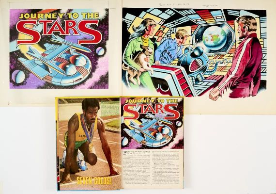 Lot 146 - Journey to the Stars: two original artworks (1980) by Ron Turner for Speed Annual No 1 (1981) [ | Comic Book Auctions ltd