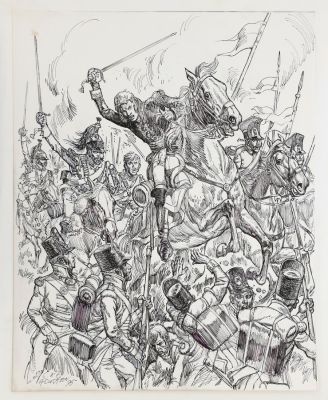 Funcken | Grande illustration au stylo bille représentant… | AZ auction