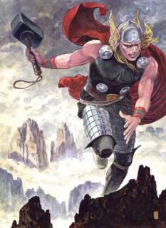 Manara Milo Italien 1945 | Tales of Thunder - Série : THOR : GOD OF THUNDER Illustration originale d’une des… | Cornette de St Cyr